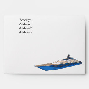 Yacht cartoon illustration envelope
