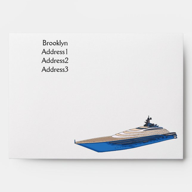 Yacht cartoon illustration envelope (Front)