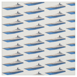 Yacht cartoon illustration fabric