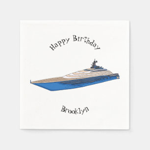 Yacht cartoon illustration napkin