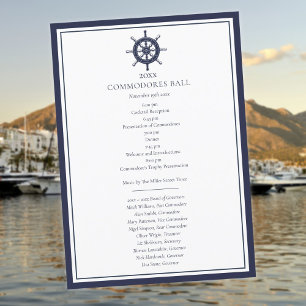 Yacht Club Menu Nautique Marine Blue Programme