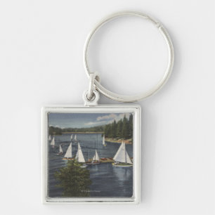 Yacht Club, Sailboat Race Keychain