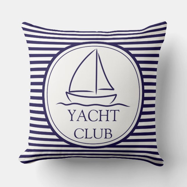 Yacht Club Throw Pillow (Front)