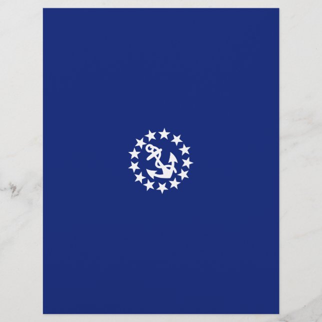 Yacht Flag Anchor Stars Symbol on Blue (Front)