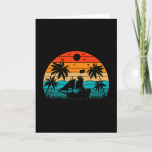 Yacht Funny Retro Yachting Family Trip Captain Cre Card