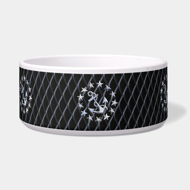Yacht Naval Flag Anchor and Stars (Left)