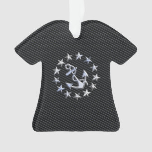 Yacht Naval Flag Anchor and Stars Ornament