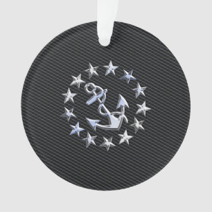 Yacht Naval Flag Anchor and Stars Ornament