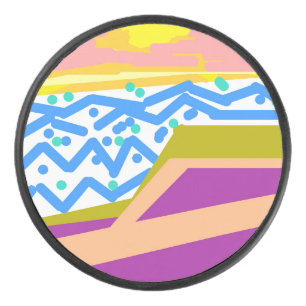 Yacht on Pink Hockey Puck