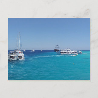 Yacht parking with tourists near White Island Postcard