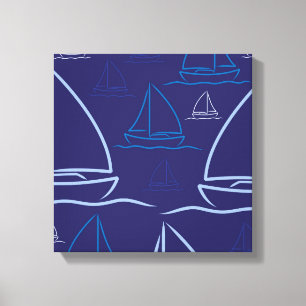 Yacht pattern canvas print