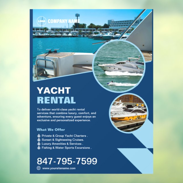Yacht Rental Custom Editable  Window Cling (Sheet 3)