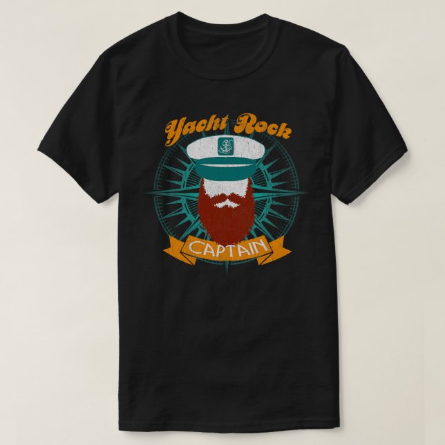 Yacht Rock Captain Party Boat Drinking Apparel Bea T-Shirt (Design Front)