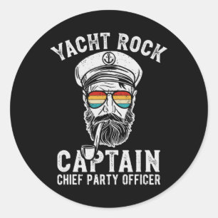 Yacht Rock Captain Pontoon Boat Party Sailor Boati Classic Round Sticker