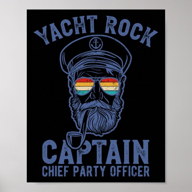 Yacht Rock Captain Pontoon Boat Party Sailor Boati Poster (Front)