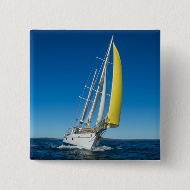 Yacht Sailing | South Australia 2 Inch Square Button (Front)