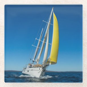 Yacht Sailing South Australia Glass Coaster
