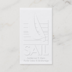 Yacht sales & brokerage embossed-look business card