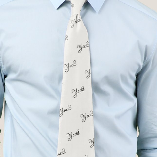 Yacht Script Typography Stylish Tie (Creator Uploaded)