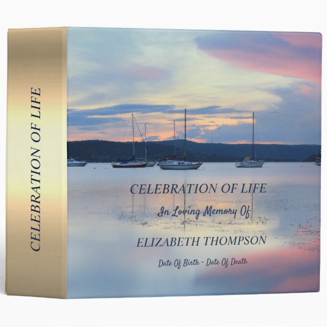 Yacht Sunset Celebration of Life  Binder (Front/Spine)