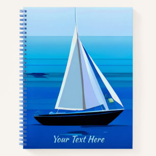 Yacht Under Sail, Cobalt Blue Journal