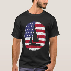 Yacht Usa Flag America Sailor Sailing T-Shirt