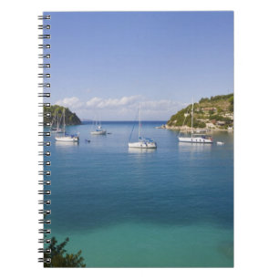 Yachts at anchor, Lakka, Paxos, Greece Notebook