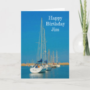 Yachts dans une peinture de ligne Carte d'annivers