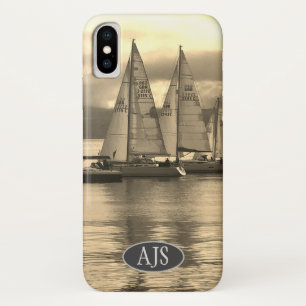 Yachts in a Bay in Scotland. Sepia Effect. Case-Mate iPhone Case