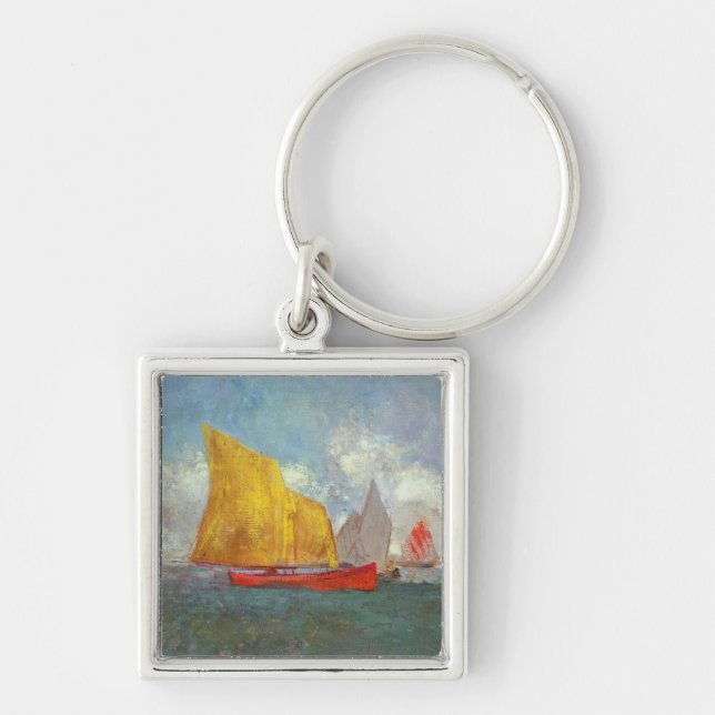 Yachts in a Bay Keychain (Front)