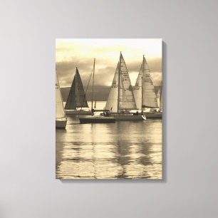 Yachts in Rothesay Bay, Scotland. Canvas Print