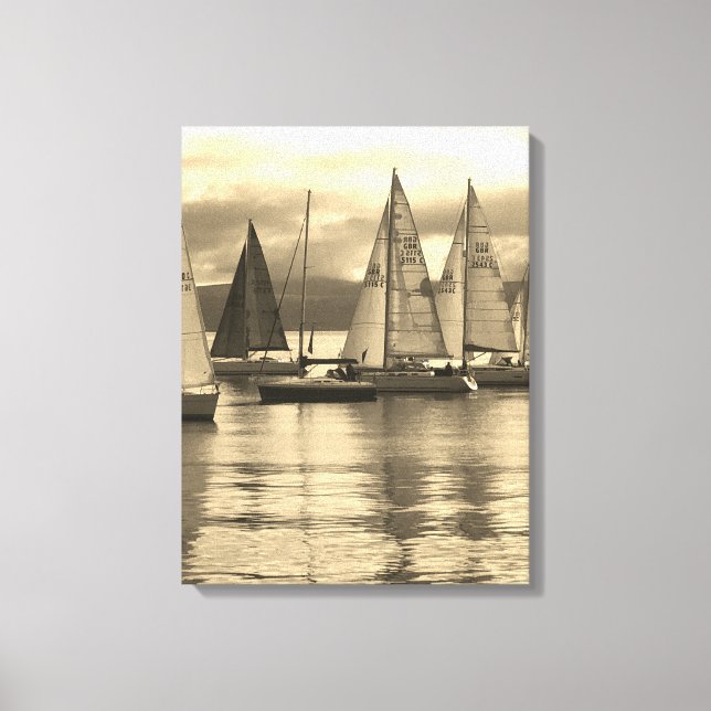 Yachts in Rothesay Bay, Scotland. Canvas Print (Front)