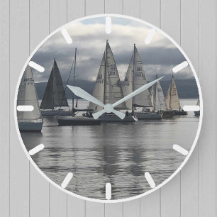 Yachts in Rothesay Bay, Scotland. Large Clock