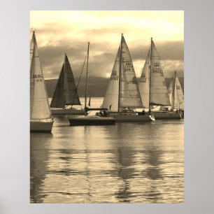 Yachts in Rothesay Bay, Scotland. Poster