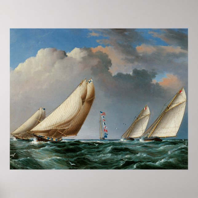 Yachts Rounding the Mark 1875 Poster (Front)