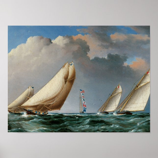 Yachts Rounding the Mark Poster (Front)