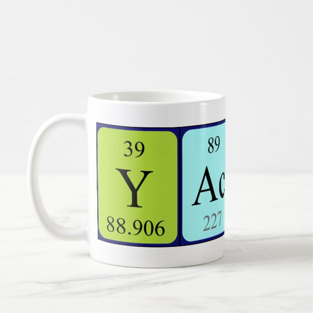 Yacine nom de table périodique mug (Gauche)