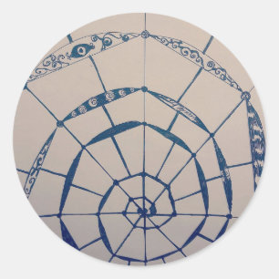 yaei spiderwebs art classic round sticker
