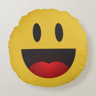 yah emoji round pillow