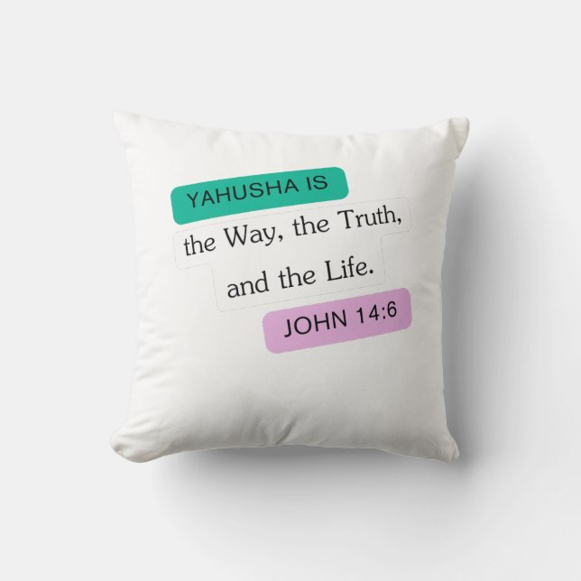 Yahusha is the Way Graphic Design Throw Pillow (Front)