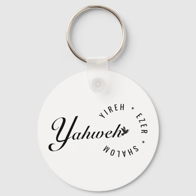 Yahweh Yireh Shalom Ezer Names of God Christian Do Keychain (Front)