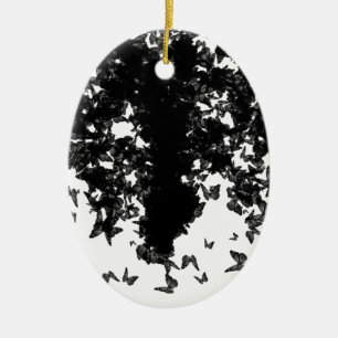 yaie black butterflies ceramic ornament