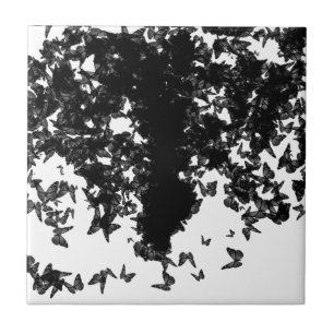 yaie black butterflies tile