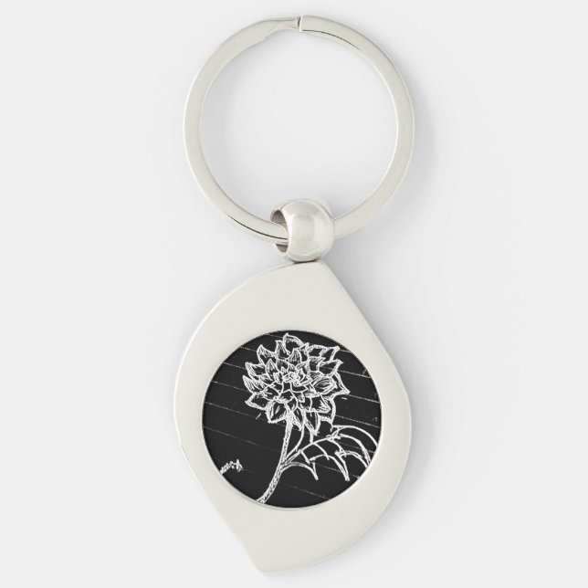 yaie black roses flower goth emo   keychain (Front)