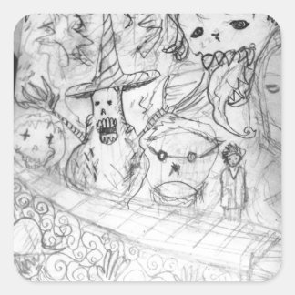 yaie monster manga anime square sticker