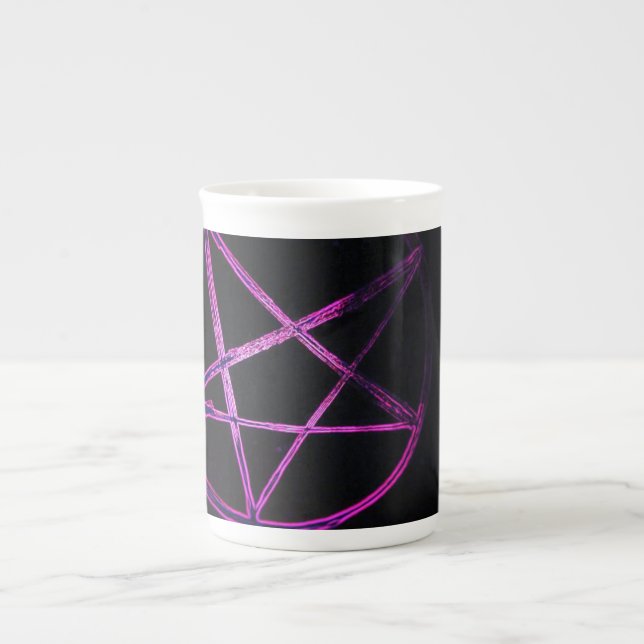 yaie purple pentagram bone china mug (Front)