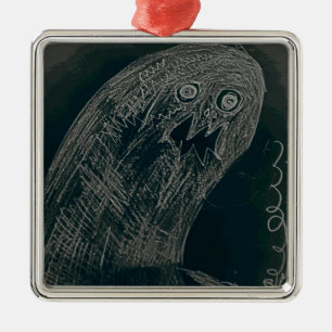 yaie worm drawing and your soul grow dark metal ornament