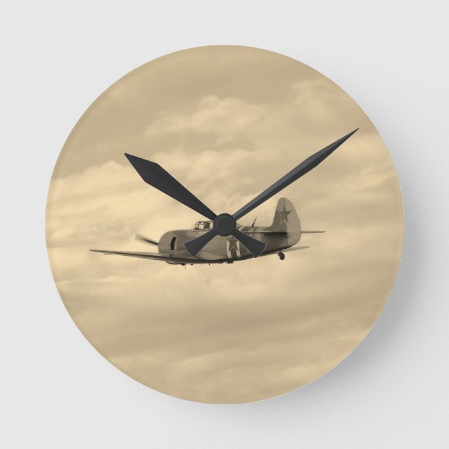 Yak 11 In Flight Round Clock (Front)