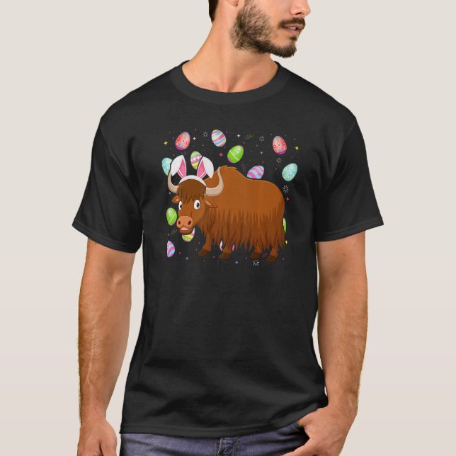 Yak Bunny Easter Egg Funny Yak Easter Sunday T-Shirt (Front)