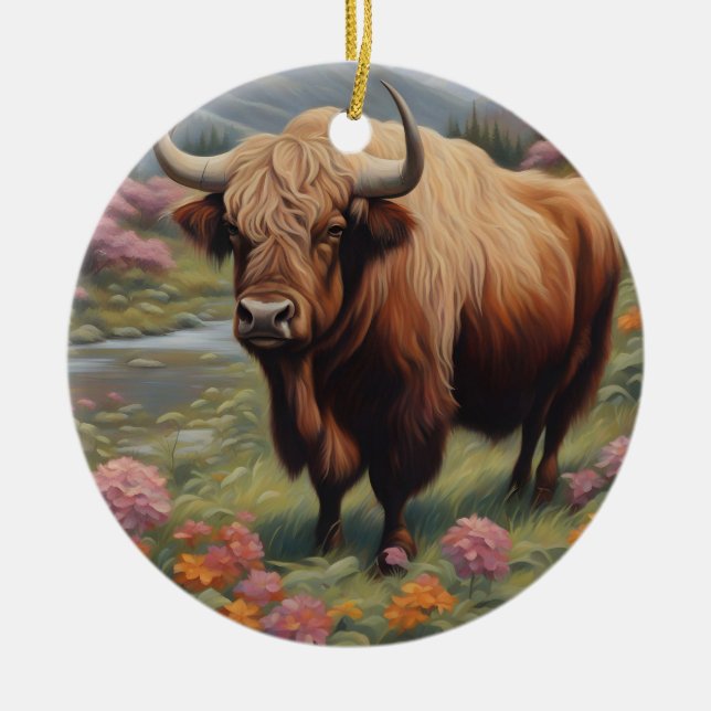 Yak Ceramic Ornament (Front)